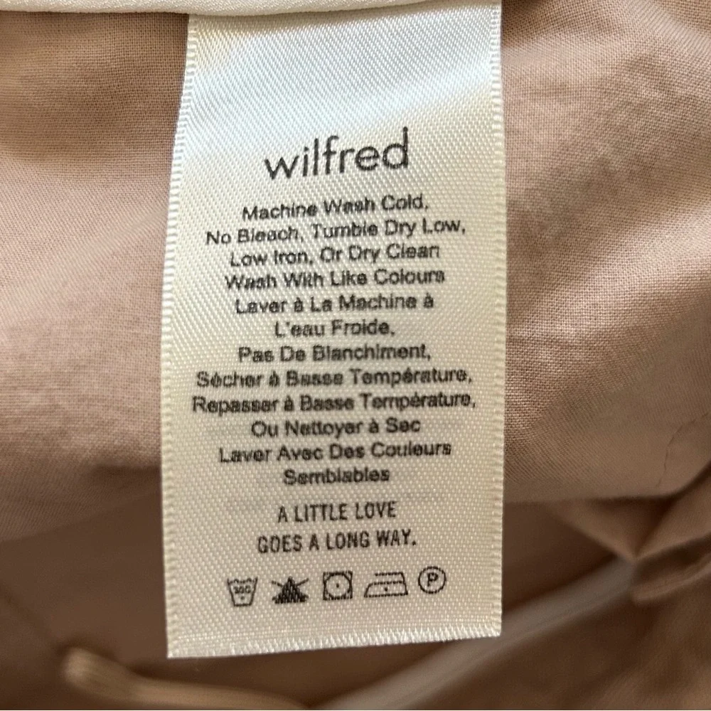 Wilfred x Aritzia Allant Cropped Rolled Hem Linen Blend Pant in Taupe, Size 2